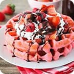 Pink waffles